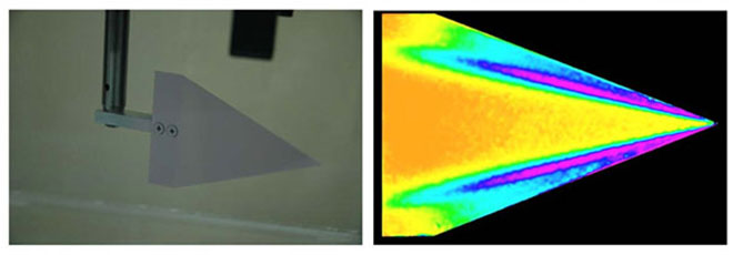 デルタ翼モデルの表面圧力分布